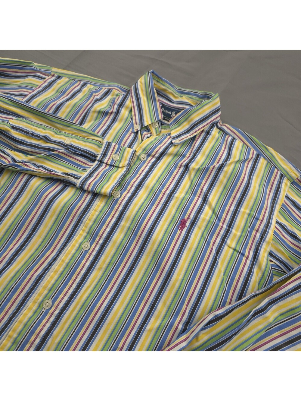 Polo Ralph Lauren Shirt Men XL Classic Fit Stripe Button Down Cotton Preppy - Picture 1 of 7